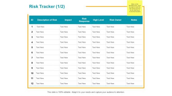 Risk Tracker Owner Ppt PowerPoint Presentation Inspiration Format