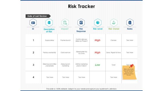 Risk Tracker Planning Ppt PowerPoint Presentation Professional Templates