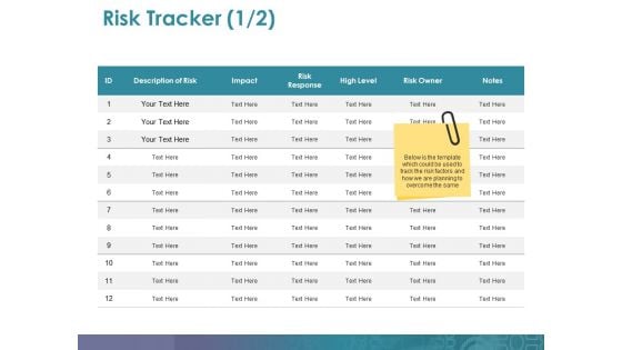 Risk Tracker Ppt PowerPoint Presentation Ideas Design Ideas