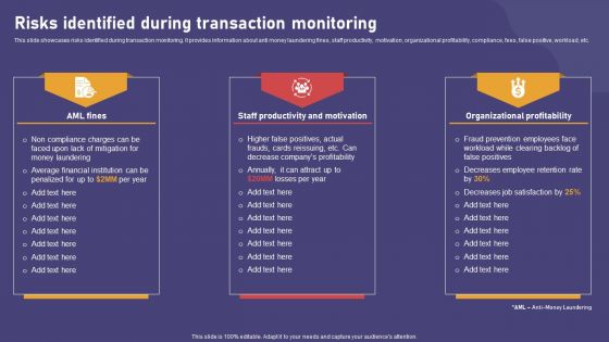Risks Identified During Transaction Monitoring Summary PDF