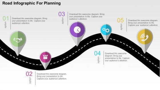 Road Infographic For Planning PowerPoint Template