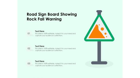 Road Sign Board Showing Rock Fall Warning Ppt PowerPoint Presentation File Inspiration PDF