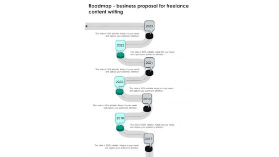 Roadmap Business Proposal For Freelance Content Writing One Pager Sample Example Document