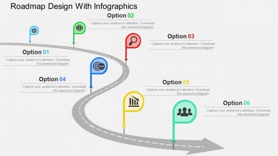 Roadmap Design With Infographics Powerpoint Templates