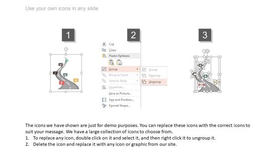 Roadmap Diagram With Icons For Business Milestones Powerpoint Slides