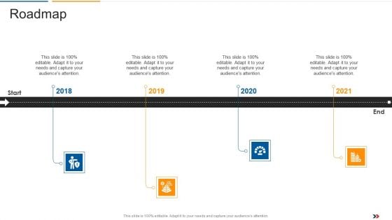 Roadmap Ecommerce Startup Capital Raising Elevator Icons Topics Pdf