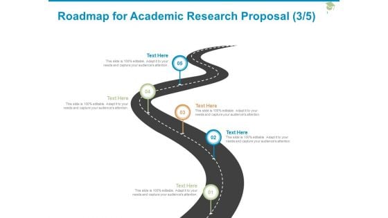 Roadmap For Academic Research Proposal Five Stage Ppt PowerPoint Presentation Styles Microsoft