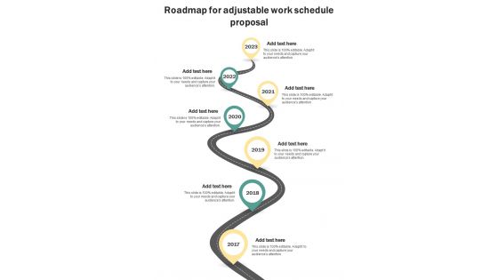 Roadmap For Adjustable Work Schedule Proposal One Pager Sample Example Document Roadmap For Adjustable Work Schedule Proposal One Pager Sample Example Document