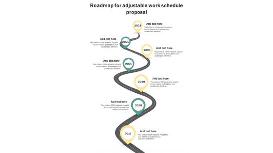 Roadmap For Adjustable Work Schedule Proposal One Pager Sample Example Document