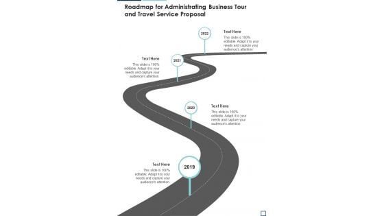 Roadmap For Administrating Business Tour And Travel Service Proposal One Pager Sample Example Document