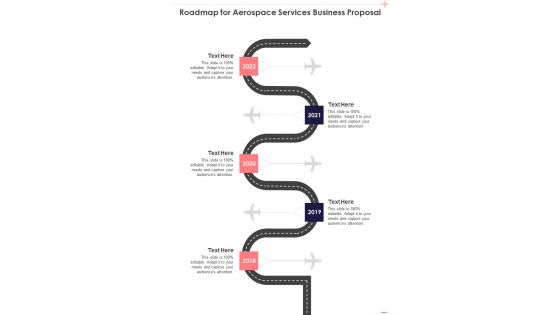 Roadmap For Aerospace Services Business Proposal One Pager Sample Example Document