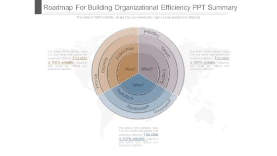 Roadmap For Building Organizational Efficiency Ppt Summary