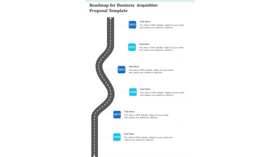 Roadmap For Business Acquisition Proposal Template One Pager Sample Example Document Roadmap For Business Acquisition Proposal Template One Pager Sample Example Document