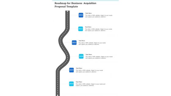 Roadmap For Business Acquisition Proposal Template One Pager Sample Example Document