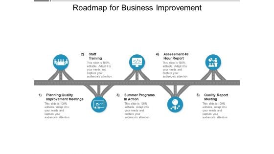 Roadmap For Business Improvement Ppt PowerPoint Presentation Icon Clipart