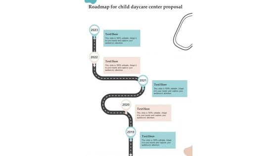 Roadmap For Child Daycare Center Proposal One Pager Sample Example Document