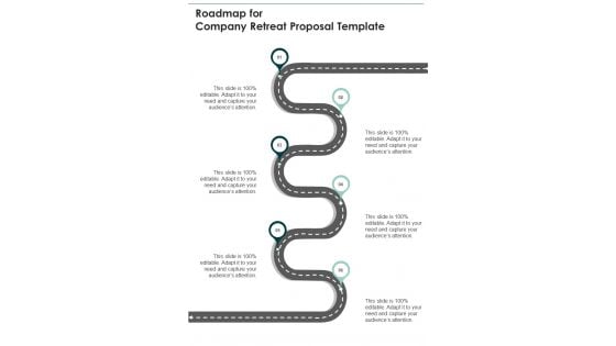 Roadmap For Company Retreat Proposal Template One Pager Sample Example Document