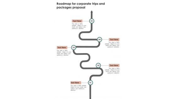 Roadmap For Corporate Trips And Packages Proposal One Pager Sample Example Document