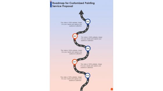 Roadmap For Customized Painting Service Proposal One Pager Sample Example Document Roadmap For Customized Painting Service Proposal One Pager Sample Example Document