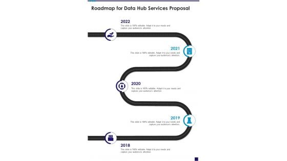 Roadmap For Data Hub Services Proposal One Pager Sample Example Document