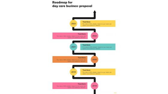 Roadmap For Day Care Business Proposal One Pager Sample Example Document