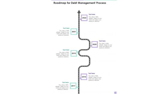 Roadmap For Debt Management Process One Pager Sample Example Document