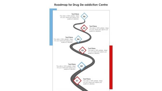 Roadmap For Drug De Addiction Centre One Pager Sample Example Document