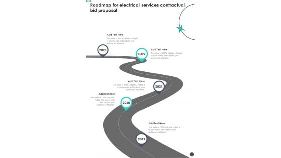 Roadmap For Electrical Services Contractual Bid Proposal One Pager Sample Example Document