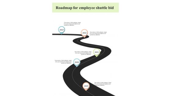 Roadmap For Employee Shuttle Bid One Pager Sample Example Document Roadmap For Employee Shuttle Bid One Pager Sample Example Document