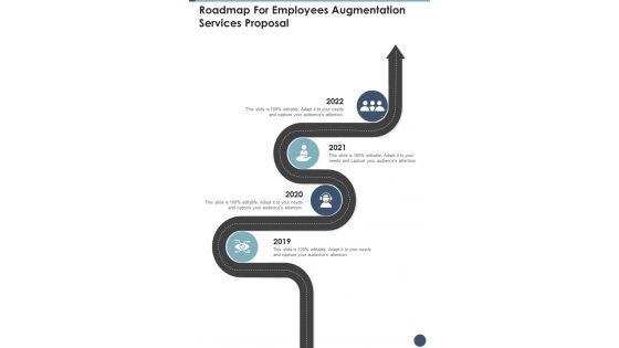 Roadmap For Employees Augmentation Services Proposal One Pager Sample Example Document