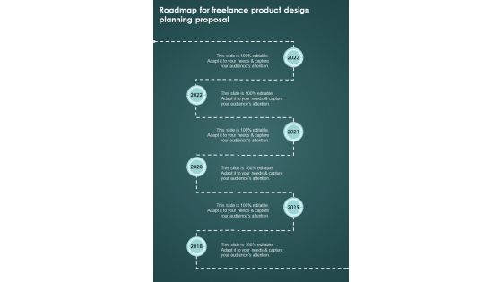 Roadmap For Freelance Product Design Planning Proposal One Pager Sample Example Document