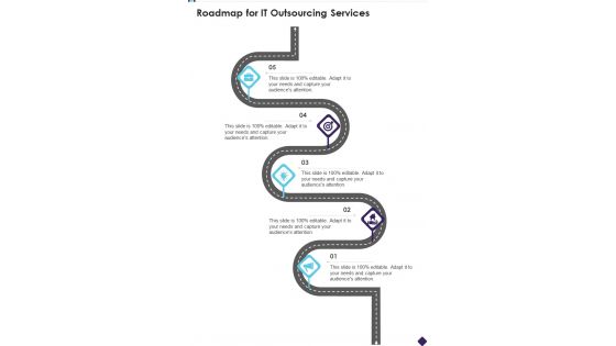 Roadmap For IT Outsourcing Services One Pager Sample Example Document