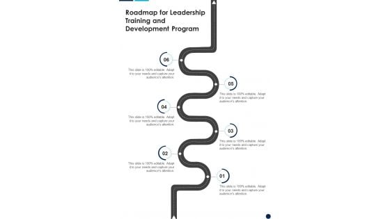 Roadmap For Leadership Training And Development Program One Pager Sample Example Document Roadmap For Leadership Training And Development Program One Pager Sample Example Document