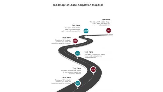 Roadmap For Lease Acquisition Proposal One Pager Sample Example Document