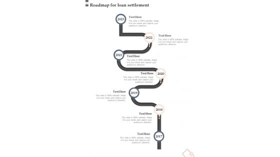Roadmap For Loan Settlement One Pager Sample Example Document Roadmap For Loan Settlement One Pager Sample Example Document