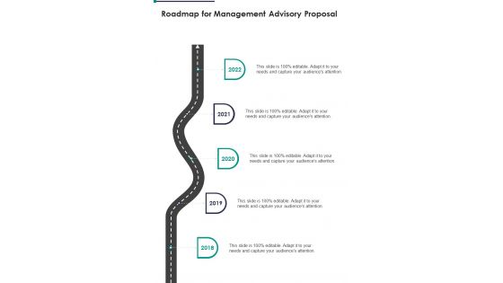 Roadmap For Management Advisory Proposal One Pager Sample Example Document