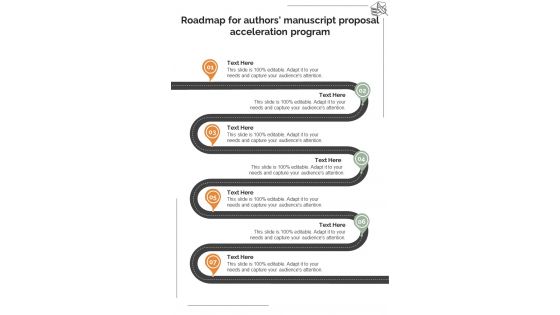 Roadmap For Manuscript Proposal Acceleration Program One Pager Sample Example Document