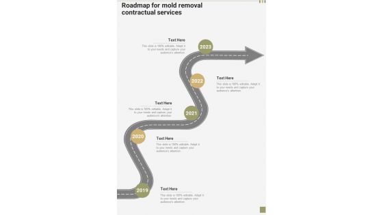 Roadmap For Mold Removal Contractual Services One Pager Sample Example Document