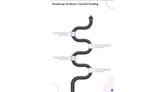 Roadmap For Music Concert Funding One Pager Sample Example Document