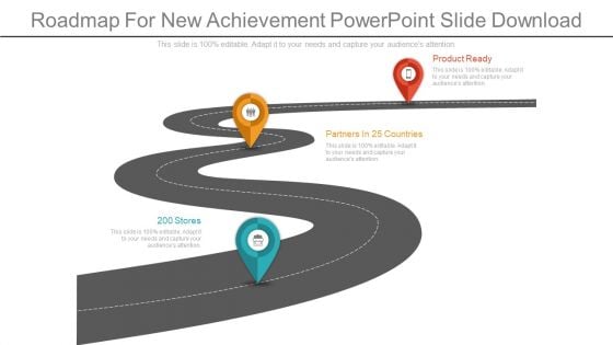 Roadmap For New Achievement Powerpoint Slide Download