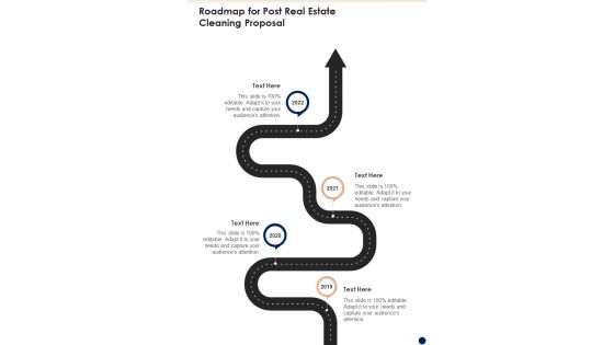 Roadmap For Post Real Estate Cleaning Proposal One Pager Sample Example Document