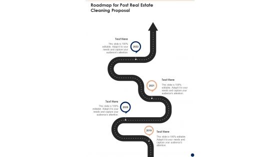 Roadmap For Post Real Estate Cleaning Proposal One Pager Sample Example Document Roadmap For Post Real Estate Cleaning Proposal One Pager Sample Example Document