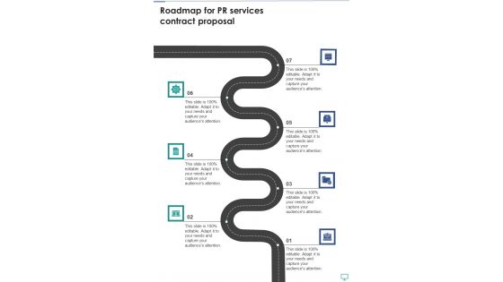 Roadmap For Pr Services Contract Proposal One Pager Sample Example Document Roadmap For Pr Services Contract Proposal One Pager Sample Example Document