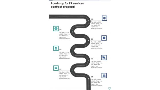 Roadmap For Pr Services Contract Proposal One Pager Sample Example Document