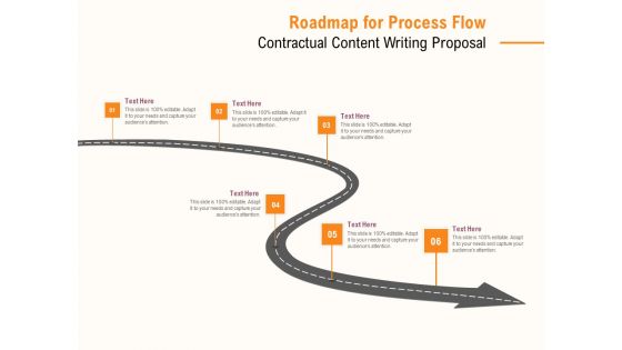 Roadmap For Process Flow Contractual Content Writing Proposal Ppt PowerPoint Presentation Infographics Background Image PDF