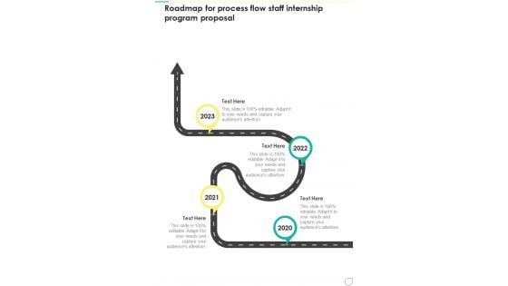 Roadmap For Process Flow Staff Internship Program Proposal One Pager Sample Example Document