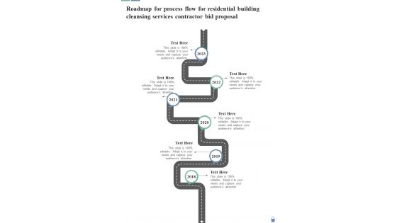 Roadmap For Process Residential Building Cleansing Services Contractor Bid Proposal One Pager Sample Example Document Roadmap For Process Residential Building Cleansing Services Contractor Bid Proposal One Pager Sample Example Document