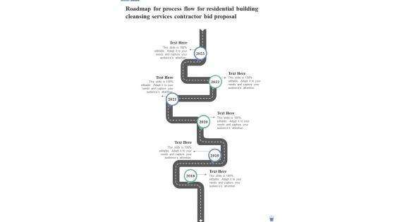 Roadmap For Process Residential Building Cleansing Services Contractor Bid Proposal One Pager Sample Example Document