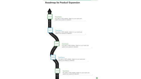 Roadmap For Product Expansion One Pager Sample Example Document Roadmap For Product Expansion One Pager Sample Example Document