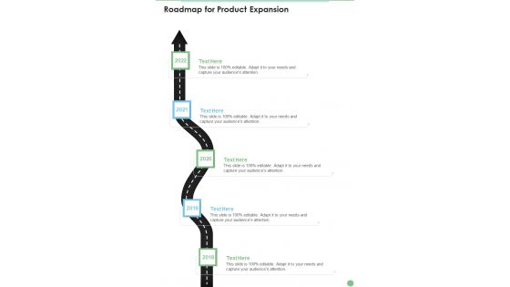 Roadmap For Product Expansion One Pager Sample Example Document